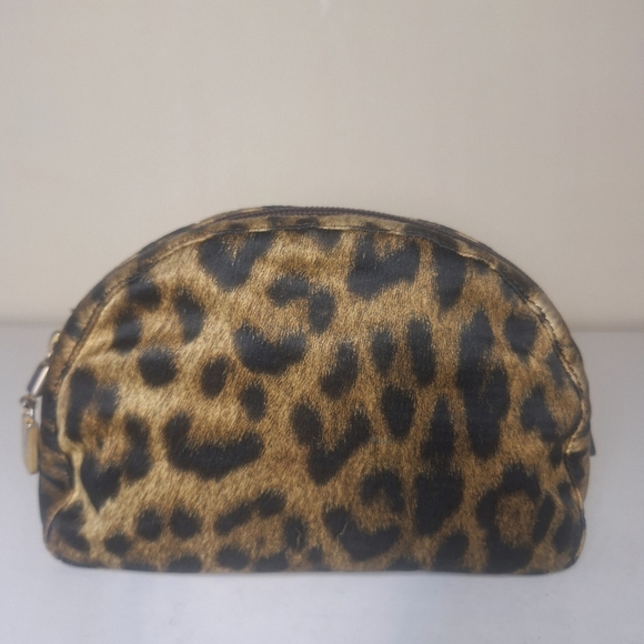 Moschino Vintage Red Wall 90's Leopard PrintSmall Zippered Bag - Picture 5 of 13